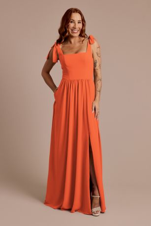 Celebrate DB Studio Chiffon Tie Strap Tank A-Line Dress